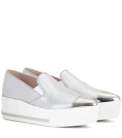 miu miu black slip on w silver toe|Miu Miu Cap.